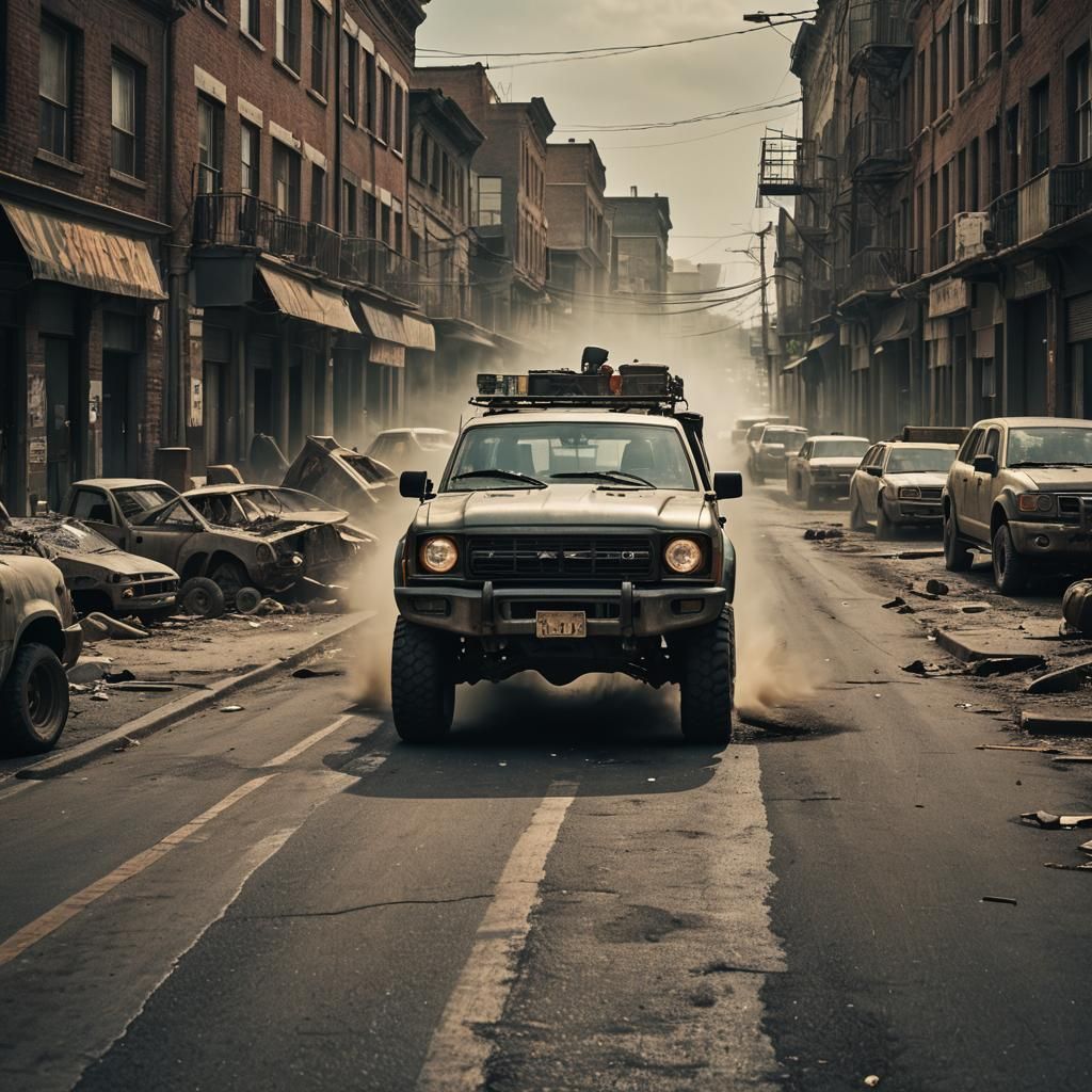 Post-Apocalyptic Car Chase: Cinematic Action Scene