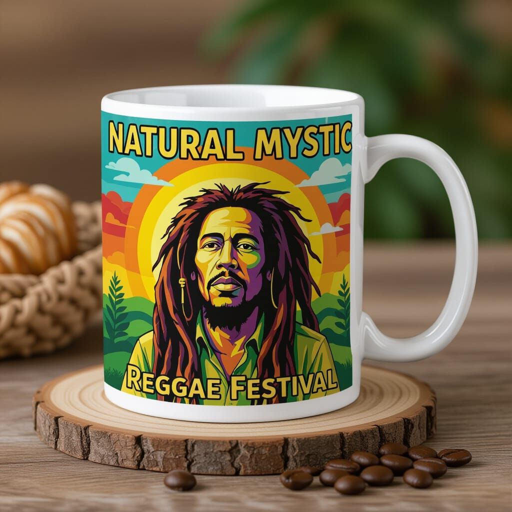 Coffee Cup Mural for Reggae Festival