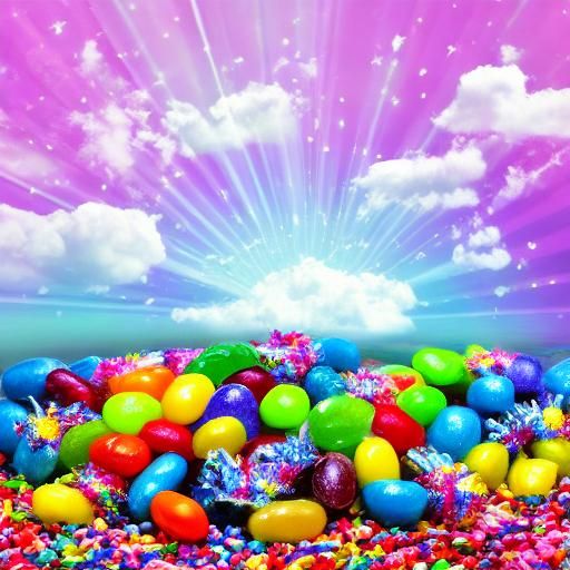 Easter Eggs and Jelly Beans in Divine Sunlight