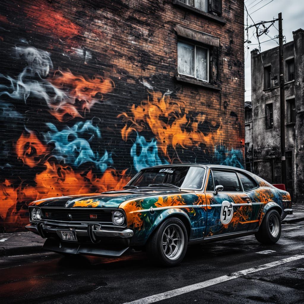 Vibrant Graffiti Art with Melting Paint Effect