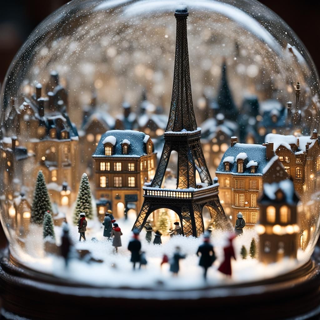 Paris in a Snow Globe: 1920s Winter Scene