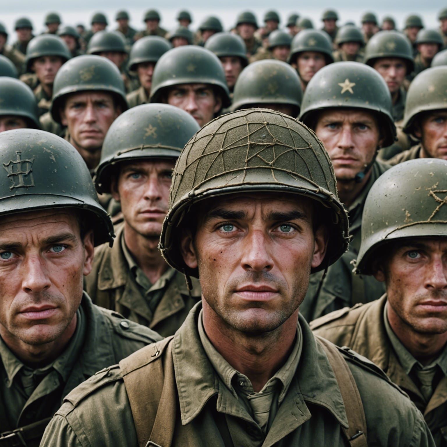 Allies Storming the Beach on D-Day: Professional Portrait