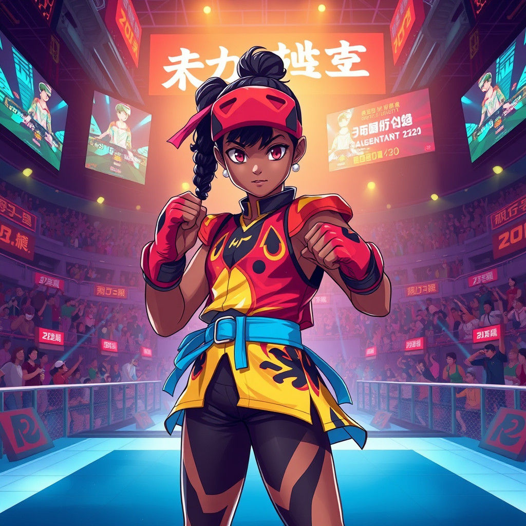 Burundian Girl Fighter in Manga Scan Style