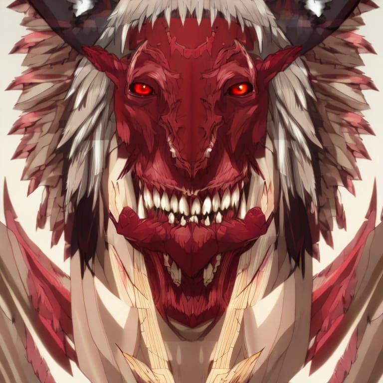 Anime Style Lamashtu: Lion-Headed Demon Goddess