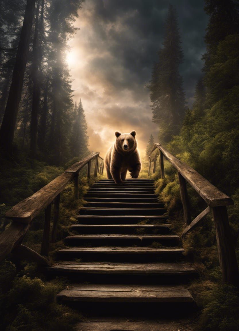 Bear Ascends to Heaven: Fantasy Landscape Photography