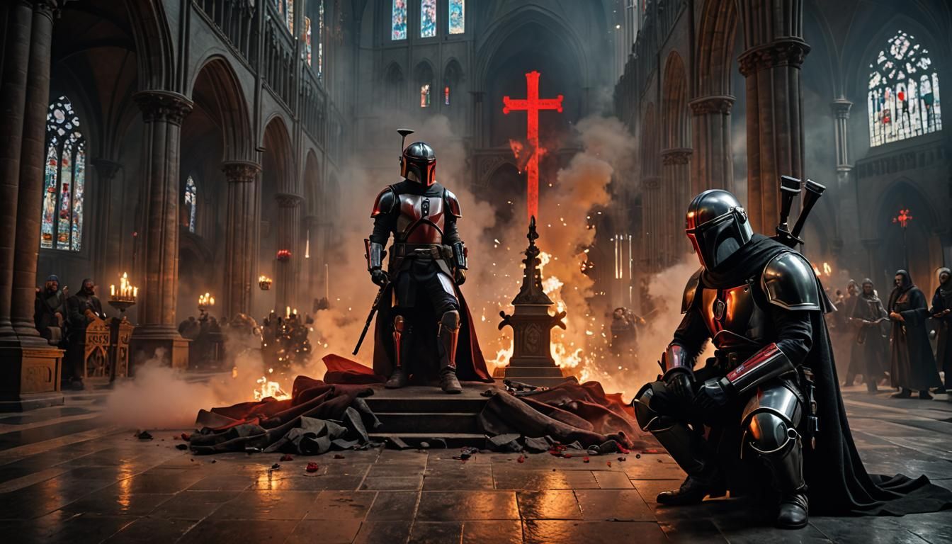 Mandalorian Knight Templar in Dark Cathedral