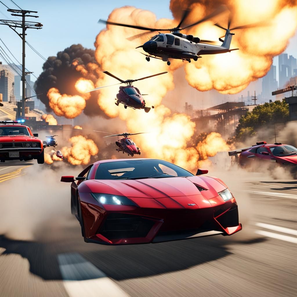 Intense GTA 6 Car Chase Scene