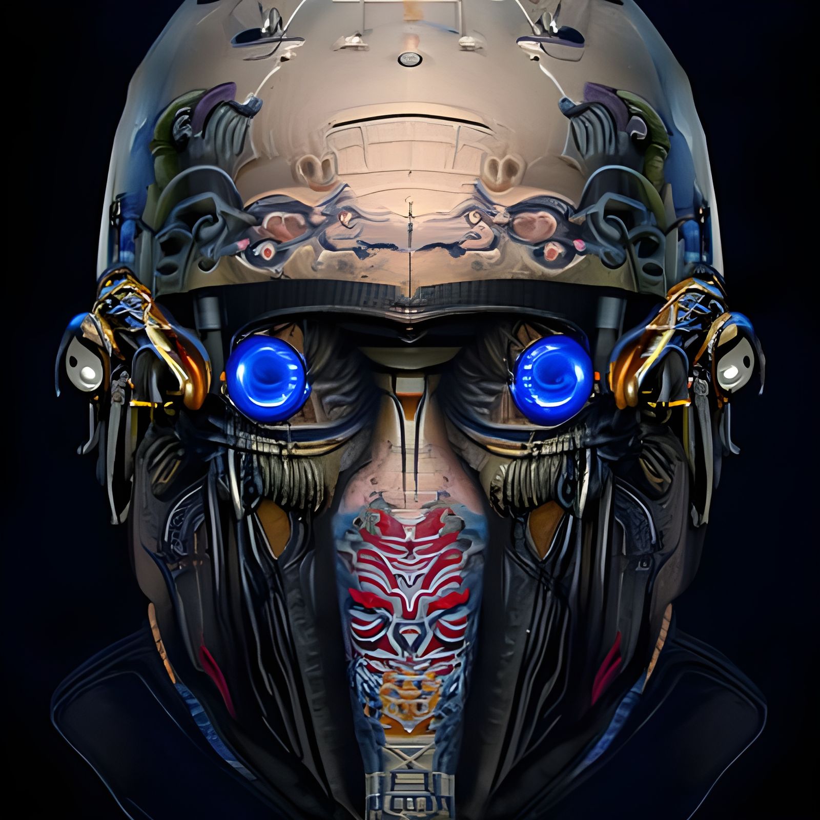 Cyberpunk Samurai: A Biomechanical Shogun Portrait
