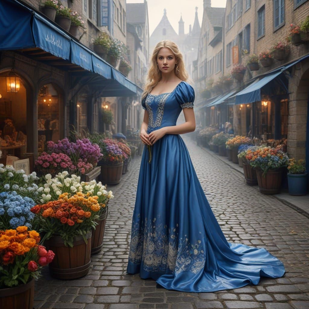 Ethereal Beauty in Delft Blue, Selling Flowers in Whimsical ...