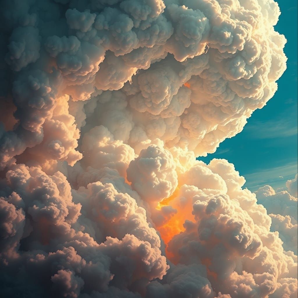Surreal Cloudscapes and Aquatic Life in Digital Art