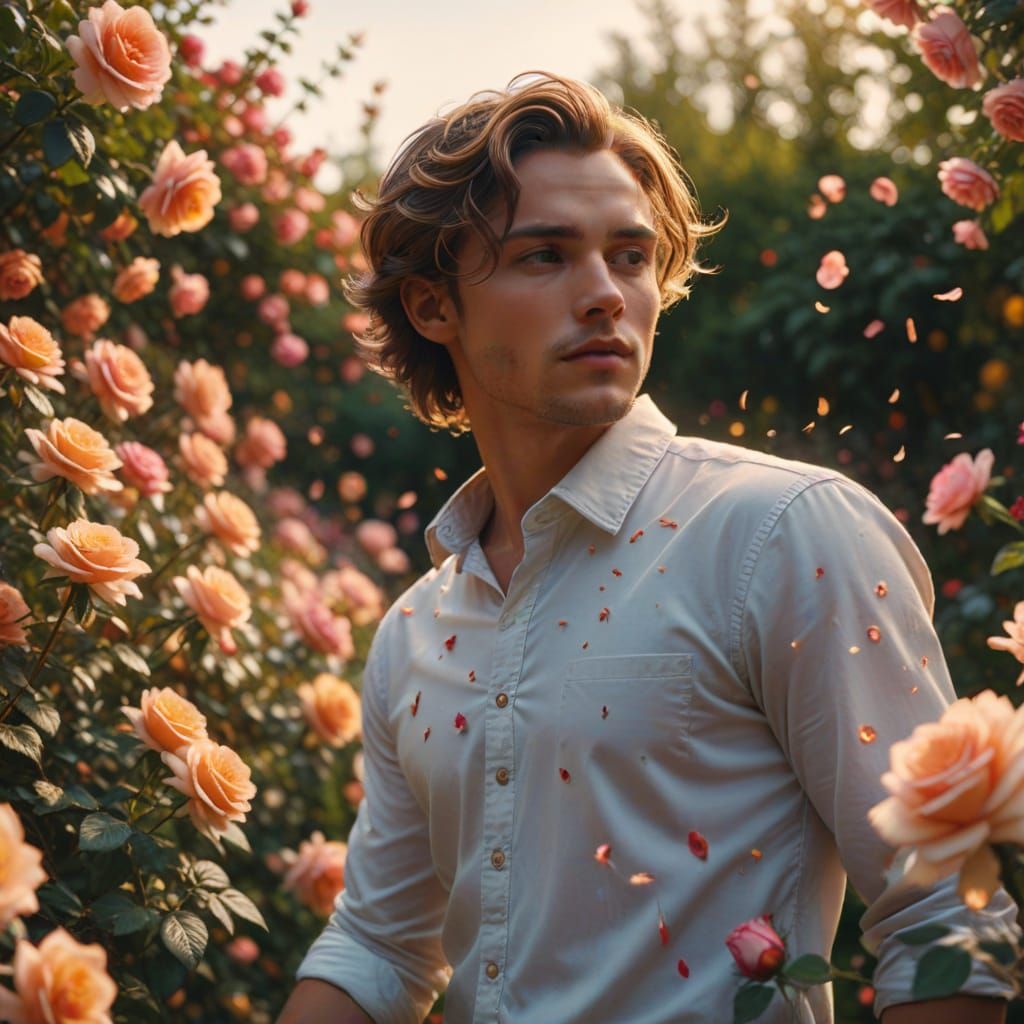 Rose Garden Dance: Hyper-Realistic Digital Art