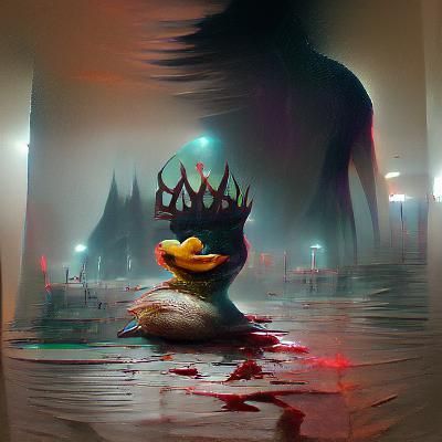 Sinister Duck King Portrait in Dark Style