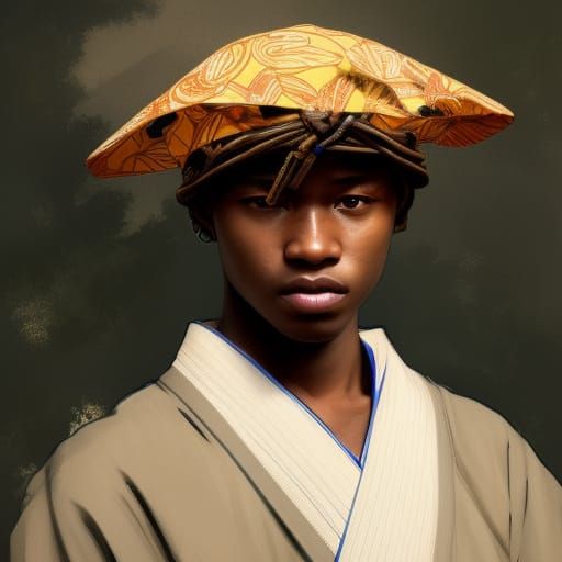 Teen in Kimono: Hyperdetailed Portrait Art
