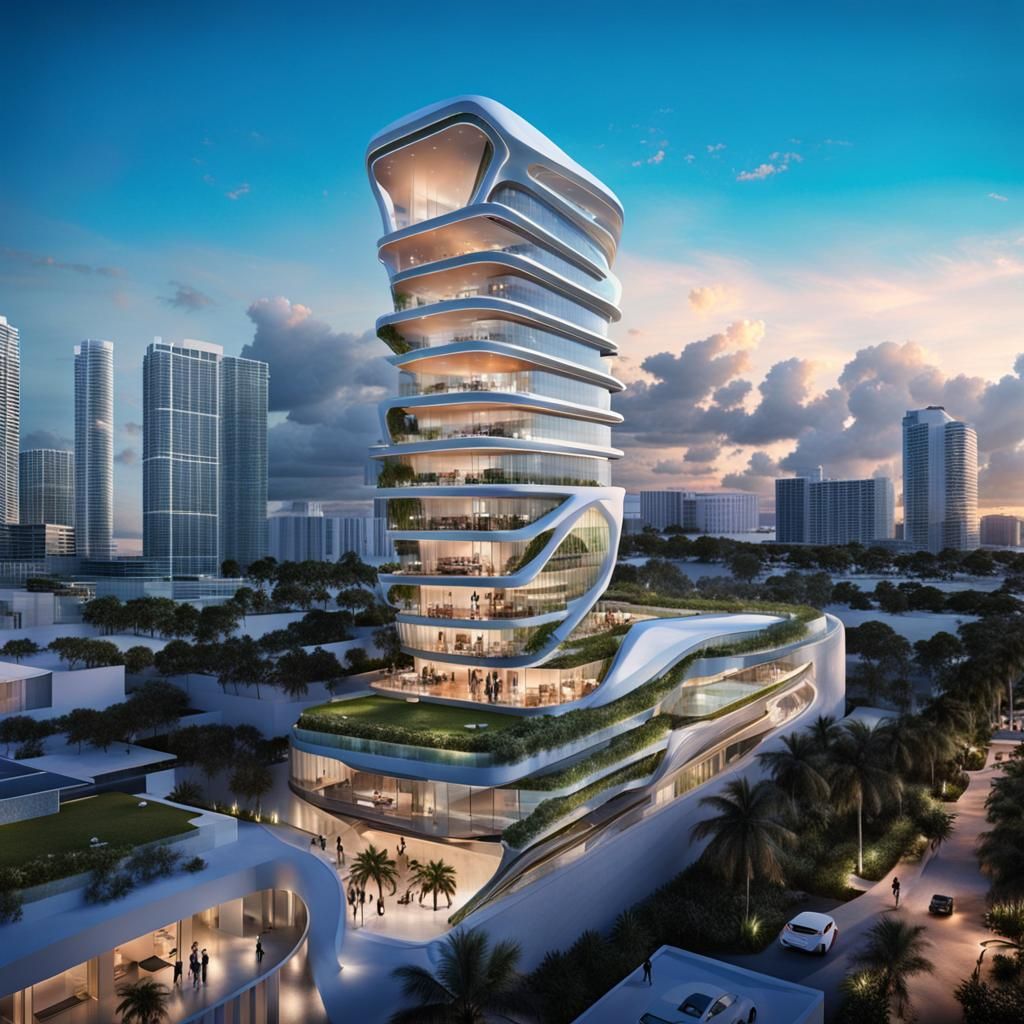 Futuristic Luxury Miami Building