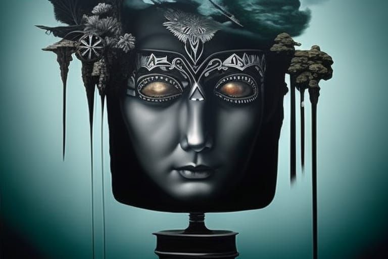 Hyperrealistic Painting of Existential Computer Simulation H...