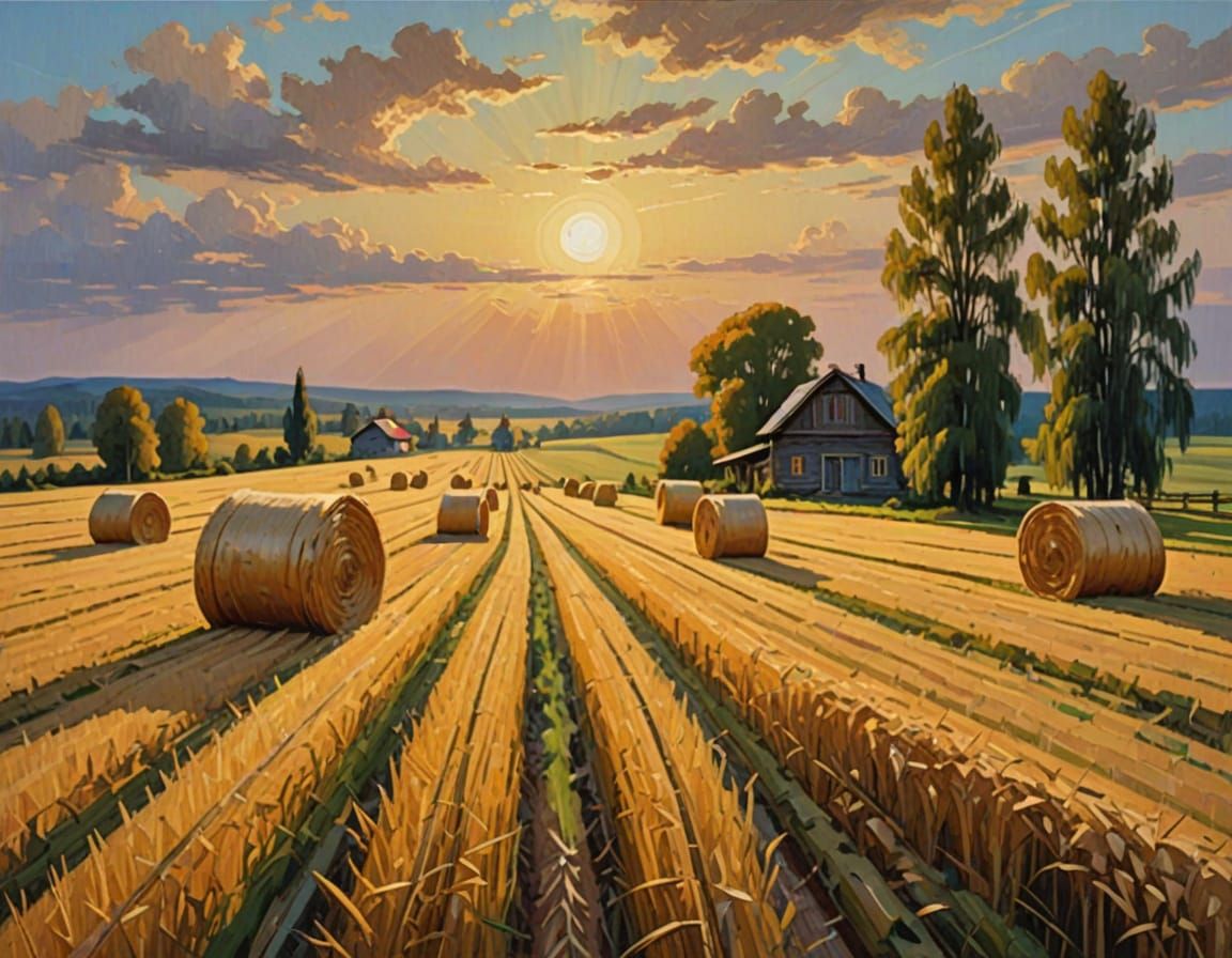 Expressionist Autumn Harvest Oil Painting