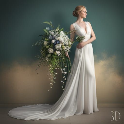 Elegant Cascading Bouquet for Autumn Bride in 3D