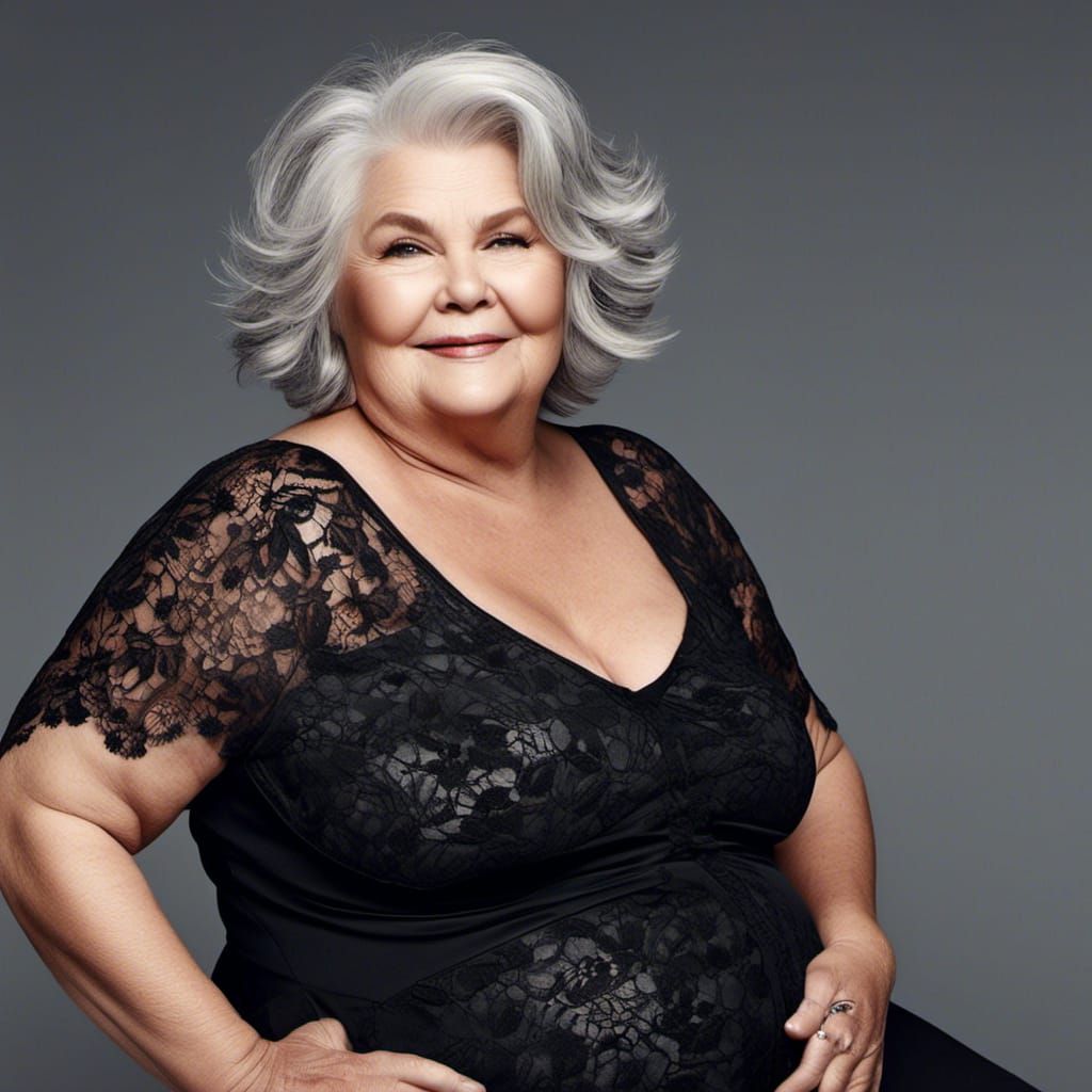 Curvaceous Woman in Lace Catsuit, Hyperrealistic Style