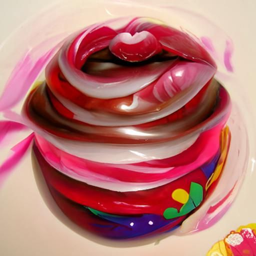 Vibrant Candyland Cupcake in Gouache Style