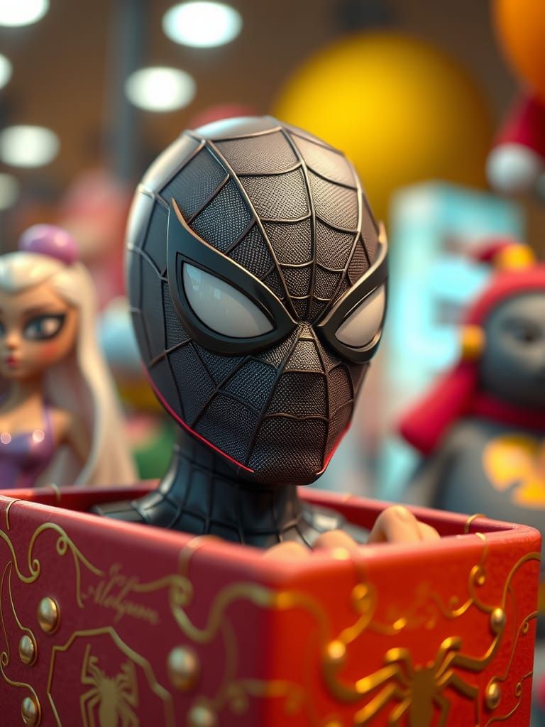 Luxurious Spider-Man Collectible Figure in Velvet Box