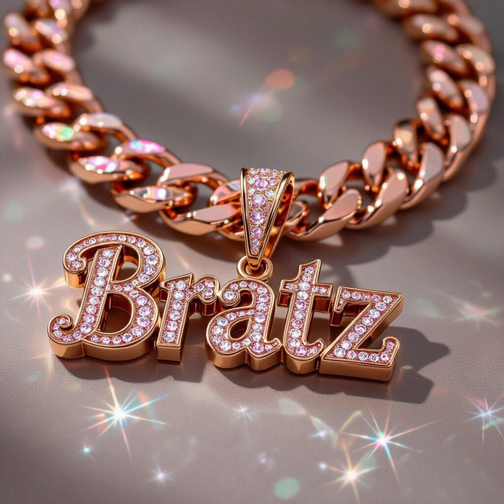 Pink Gold BRATZ Chain in Pop Surrealist Style