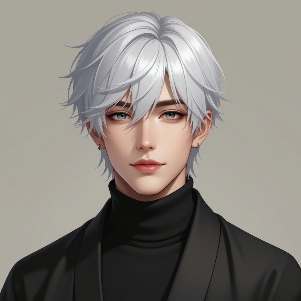 Handsome Man Portrait in Impasto Style