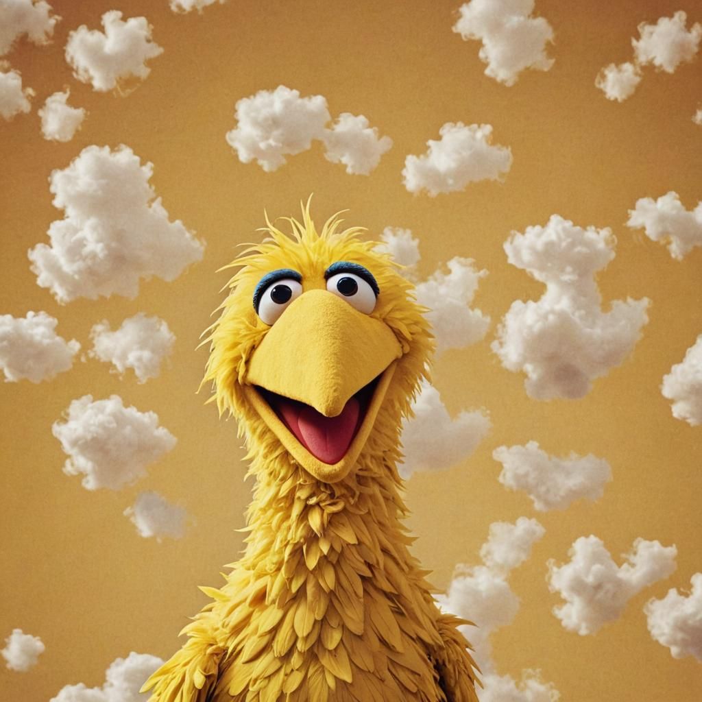 Sunny Sesame Street Scene in Vibrant Digital Art