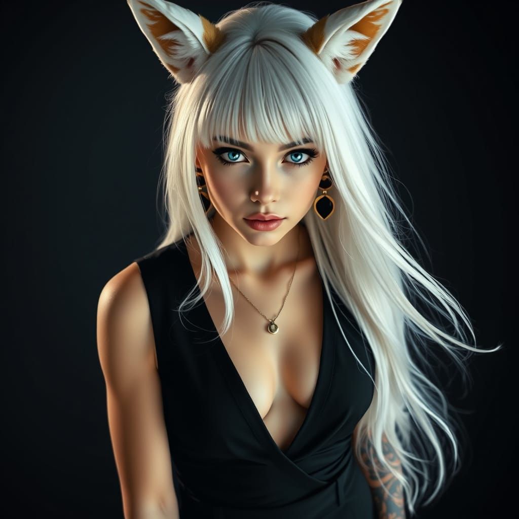 Confident Digital Portrait with Ethereal Elegance