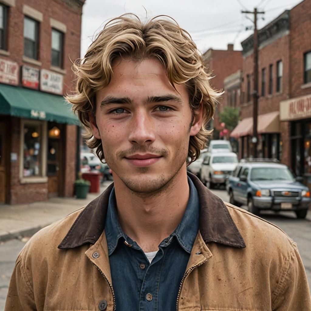 Portrait of Roustabout Rye Anderson with Mischievous Grin