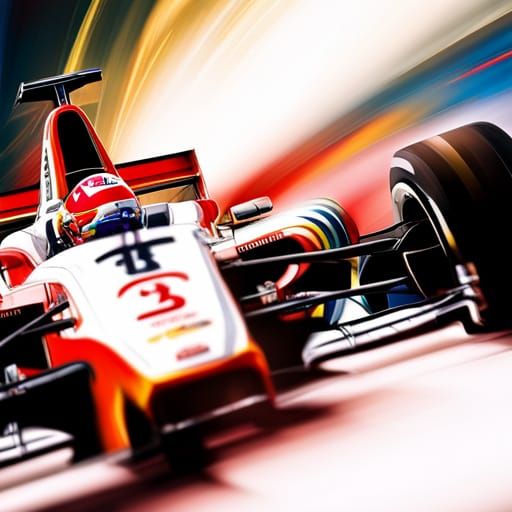 Formula One Legend in Cyberpunk Style