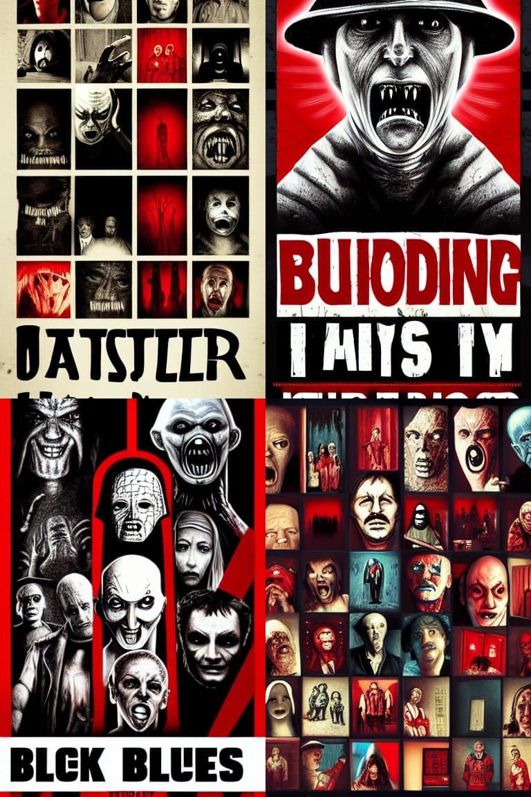 Horror Movie Poster with Classic Characters