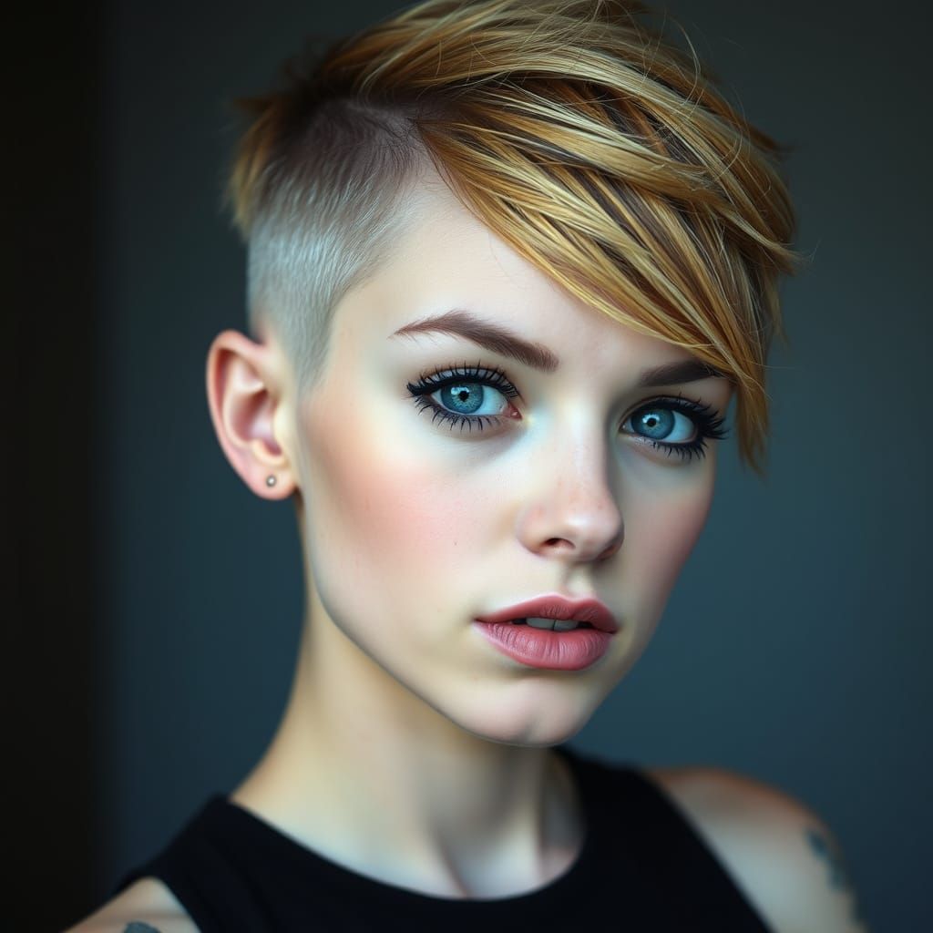 black super short curly hair razor cut sides