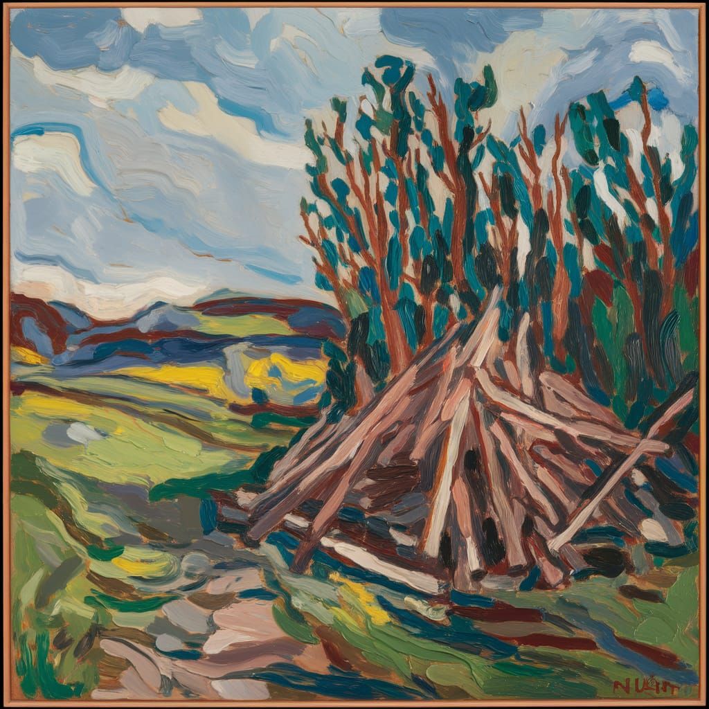 Landscape with Woodpile