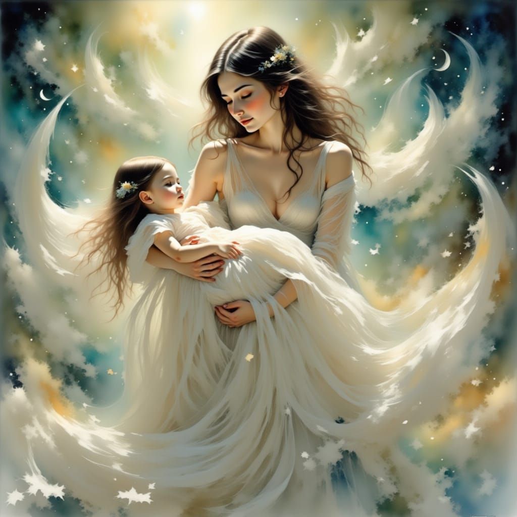 Motherly Love in a Dreamlike Atmosphere