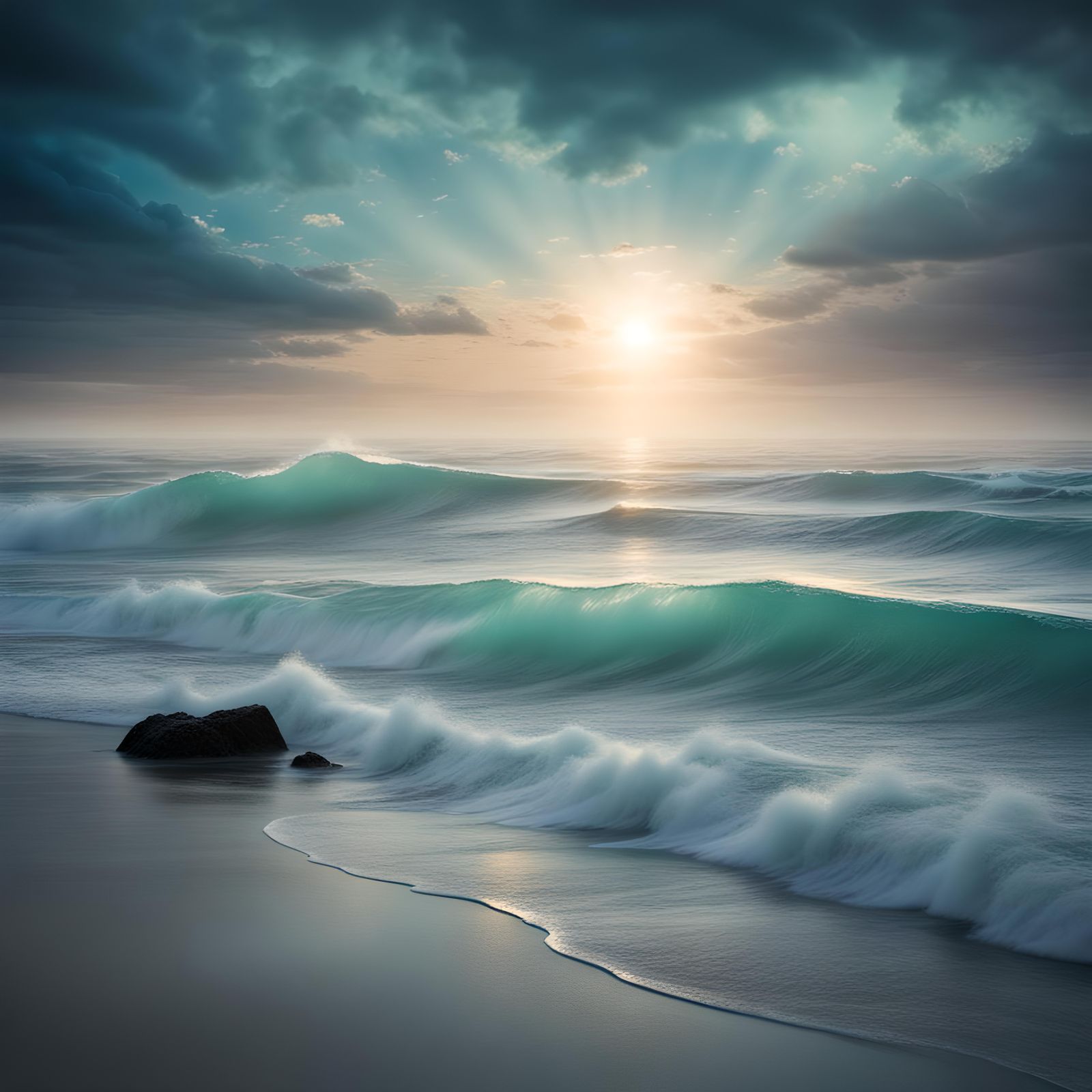 Mystical Ocean Serenity: An AI-Generated Seascape