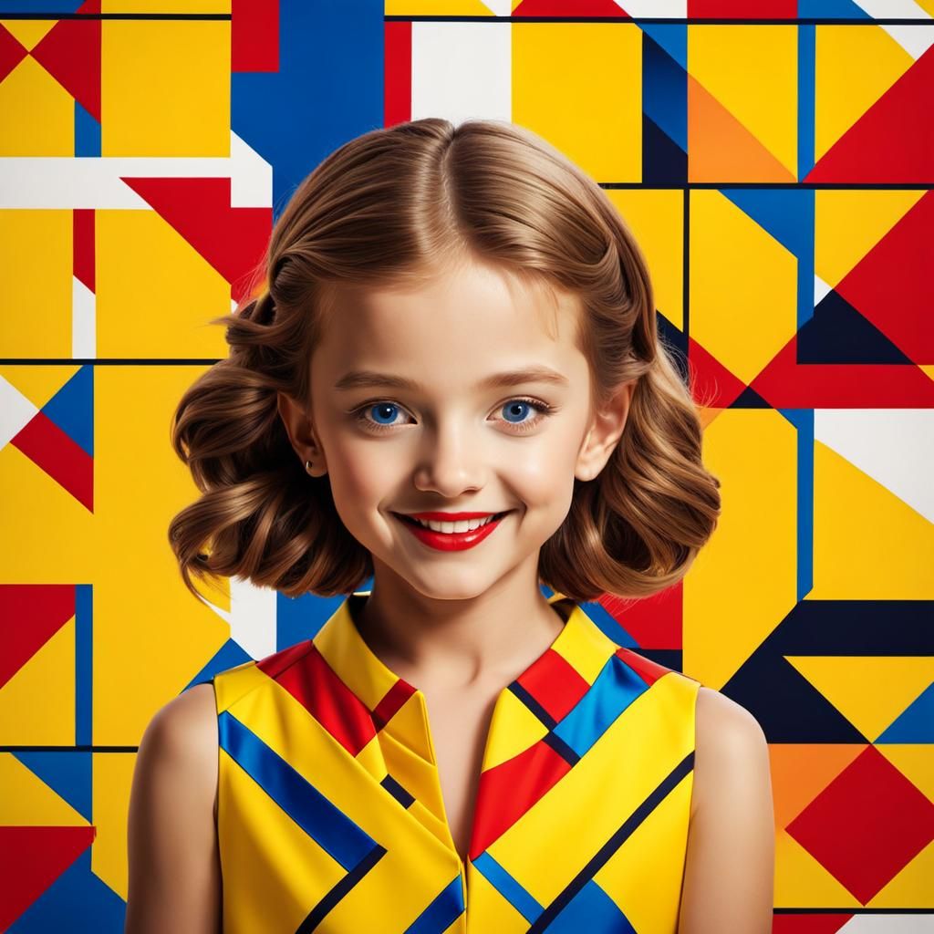 Pop Art Portrait: Happy Girl in Yellow Attire