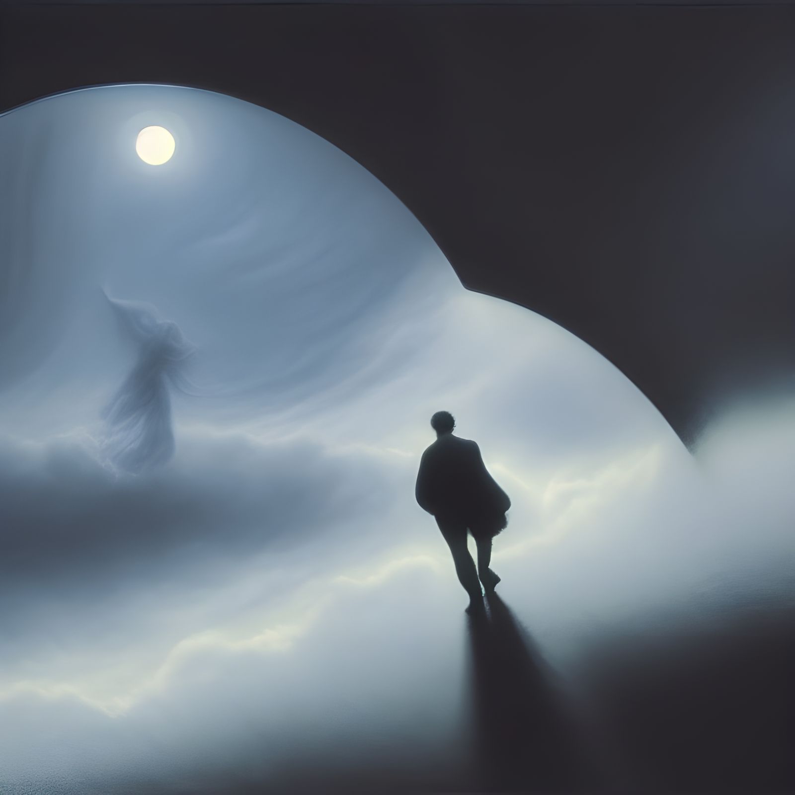 Surreal World Walker on Metal Arch