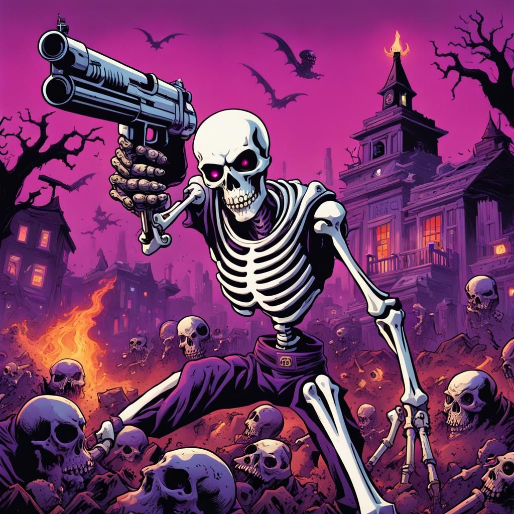Skeleton Warrior's Valiant Fight Against Evil