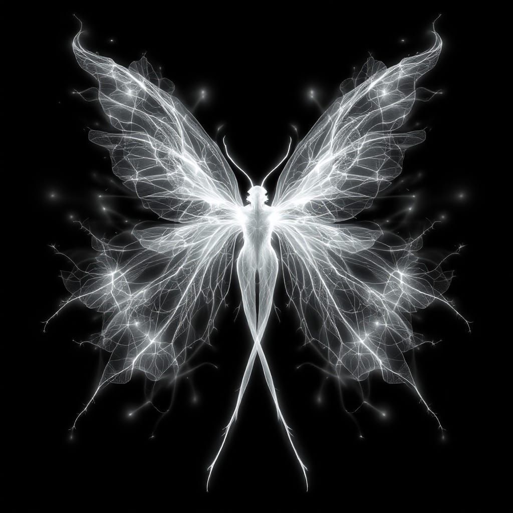 Ethereal Winged Entity in Ultrasound Image