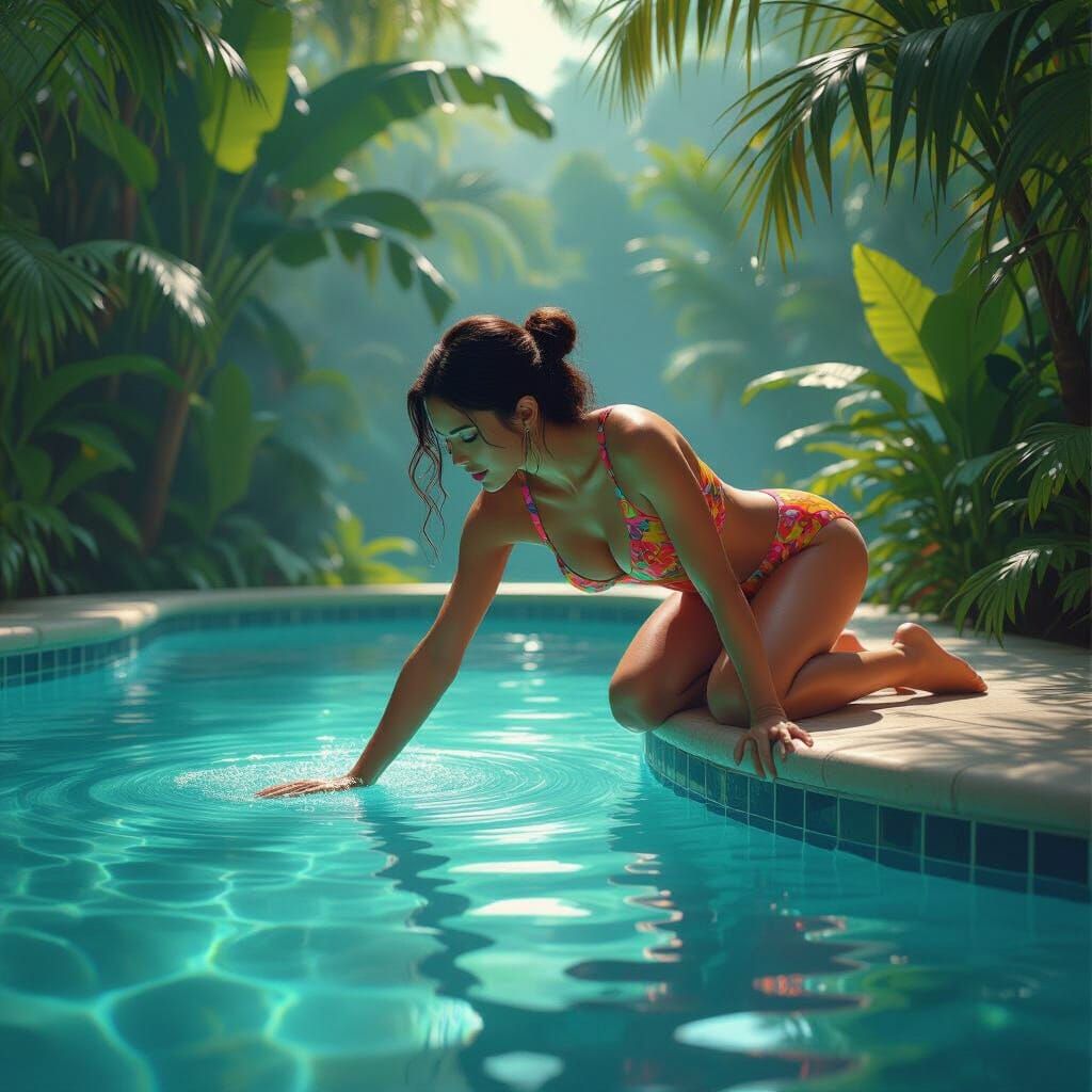 Dystopian Pool Dive in Digital Matte Painting