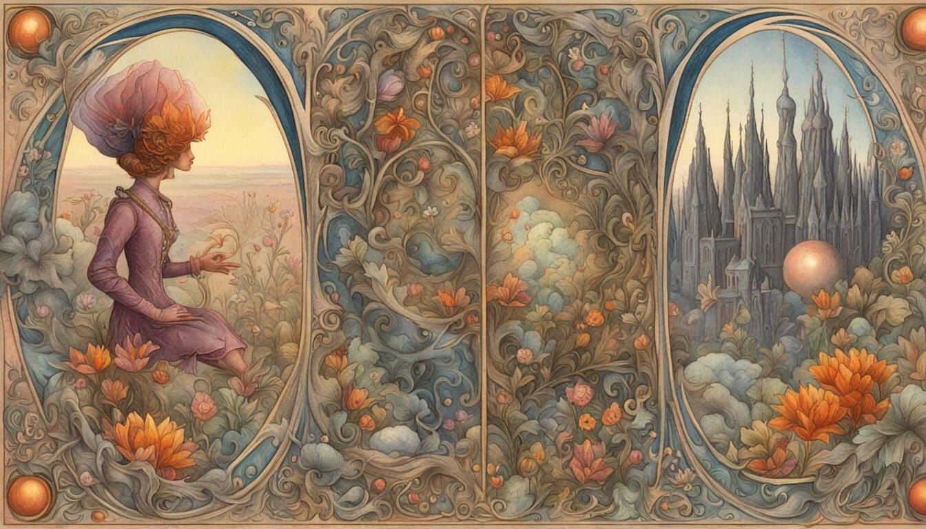 Surreal Garden Party with Bioluminescent Flowers