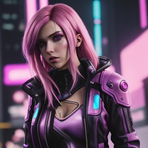 Cyberpunk Metallic Gradient in Pink and Purple