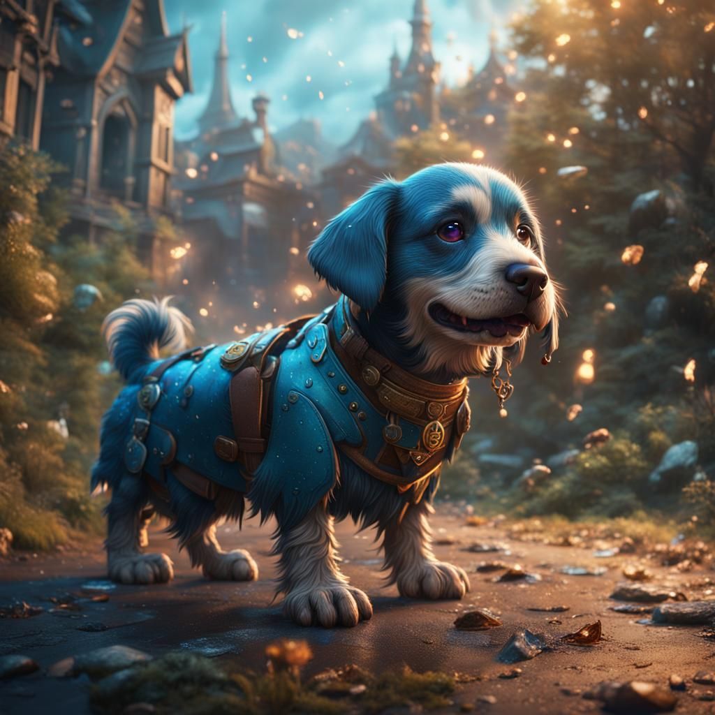Super Cute Crying Dog in Detailed Matte Painting