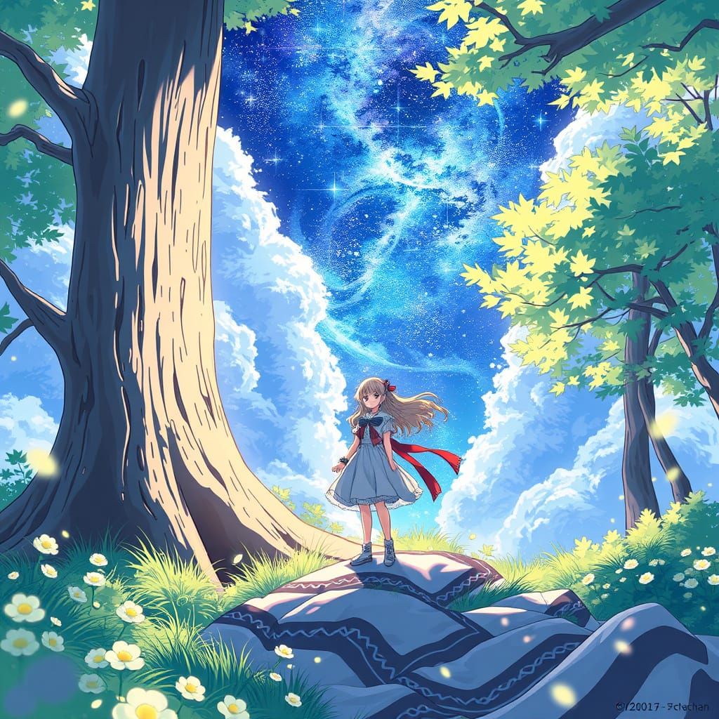 Surreal Anime Girl Confronts Darkness in Her Own Virtue