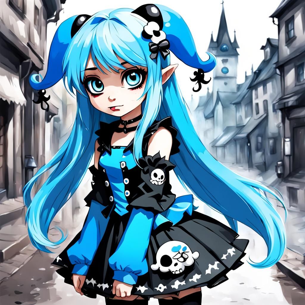 Anime Emo Goth Smurfette Character Design