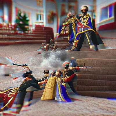 Tsar Assassination in Detailed 3D Render