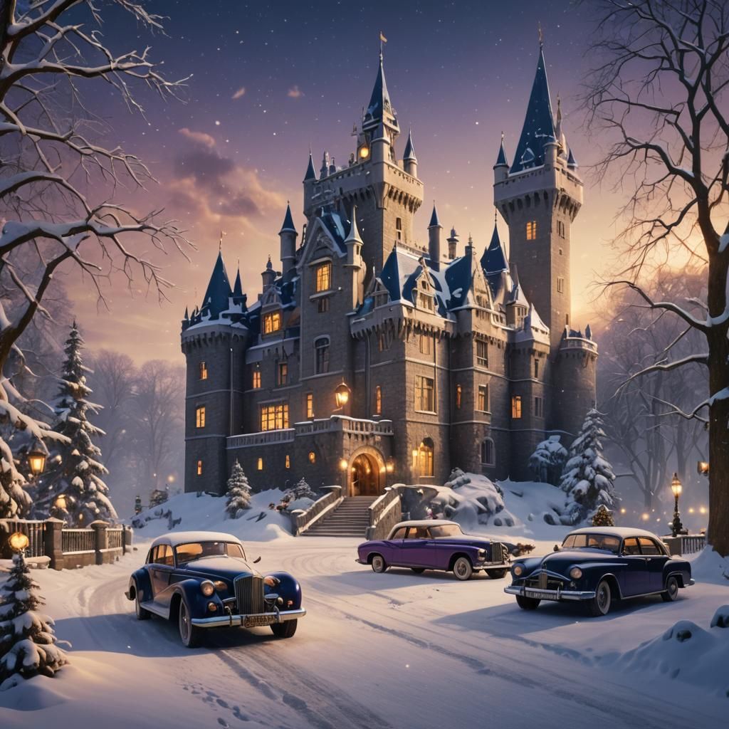 Casa Loma in Winter Wonderland: A Matte Painting