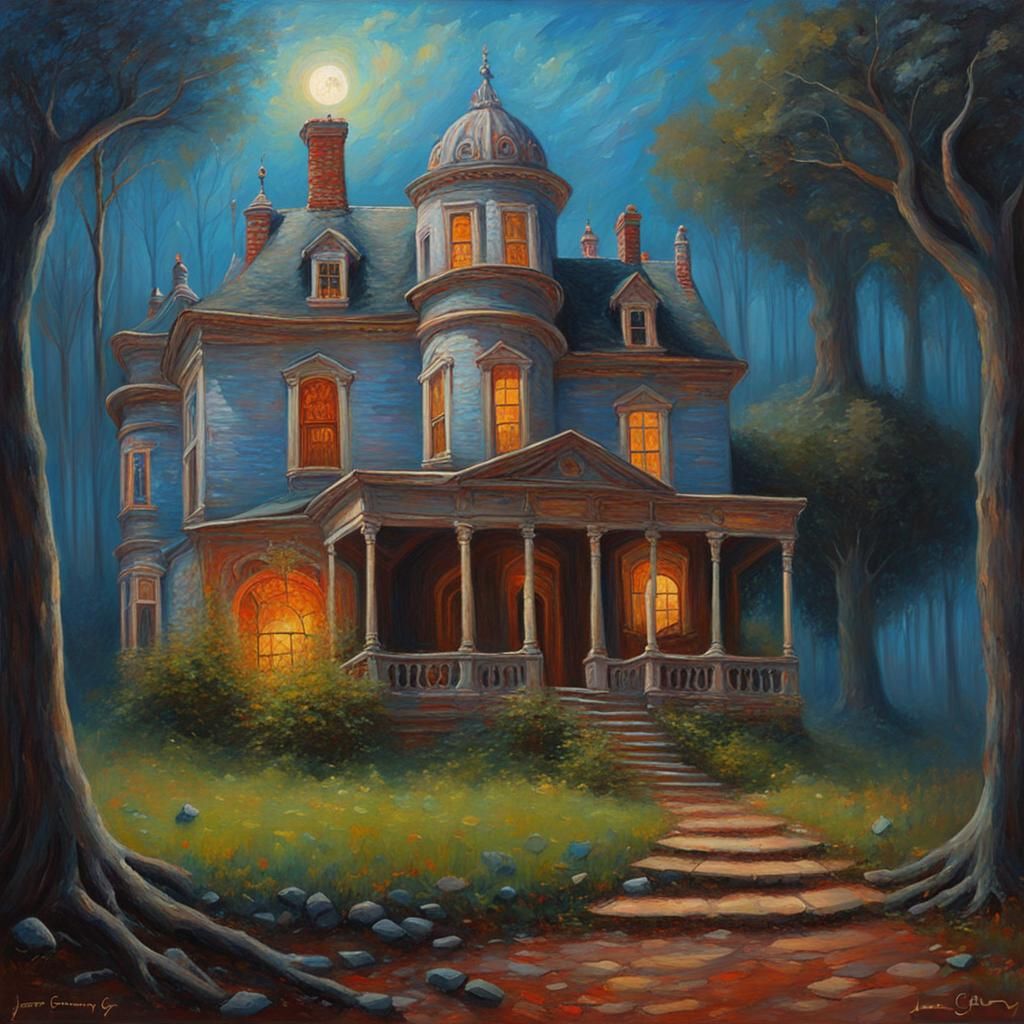 House of Hallucinations as Oil Painting