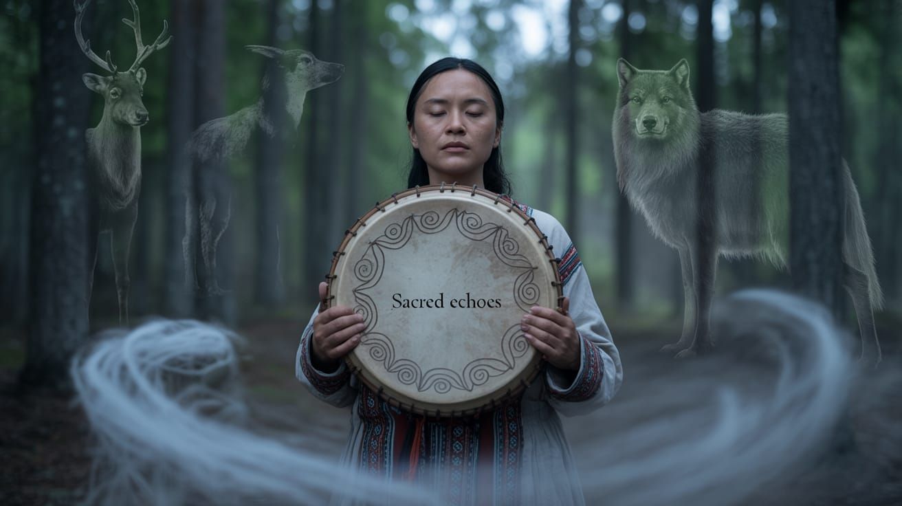 Mystical Sámi Woman in Nordic Forest