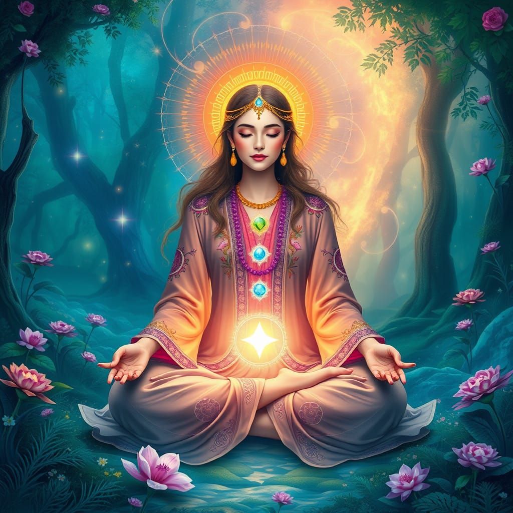 Radiant Mystic in Emerald Oasis